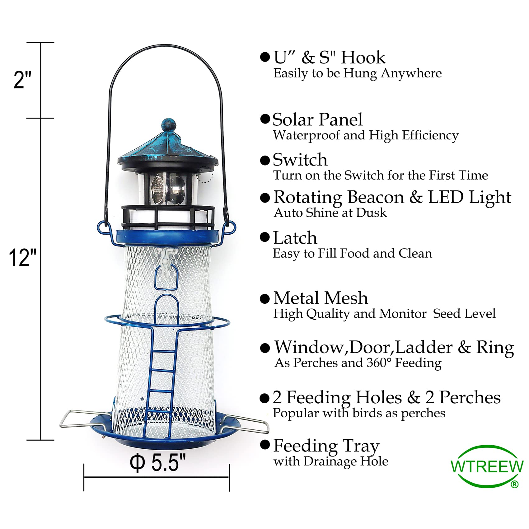 WTREEW lighthouse hanging on branch illustrating placement and visual appeal