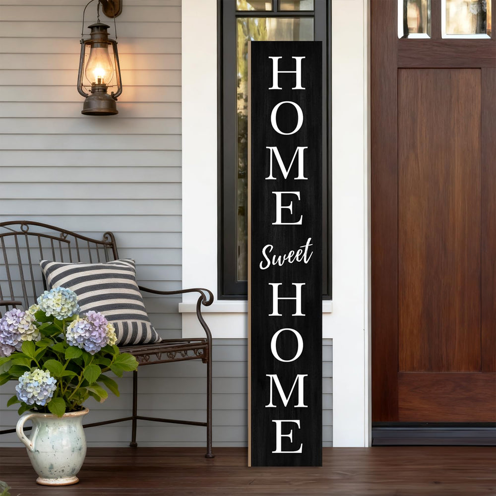 WUAHON front view of tall Home Sweet Home sign shows welcoming curb appeal