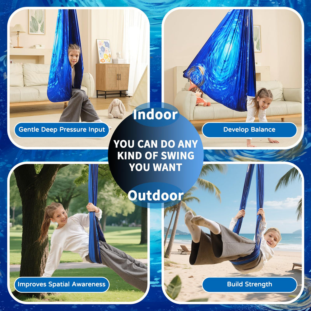 WUBOTIYU adult demonstrating swing holding up to 300 lb weight capacity