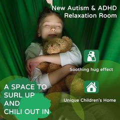 WUBOTIYU child enjoying indoor swing offering calming motion and focus support