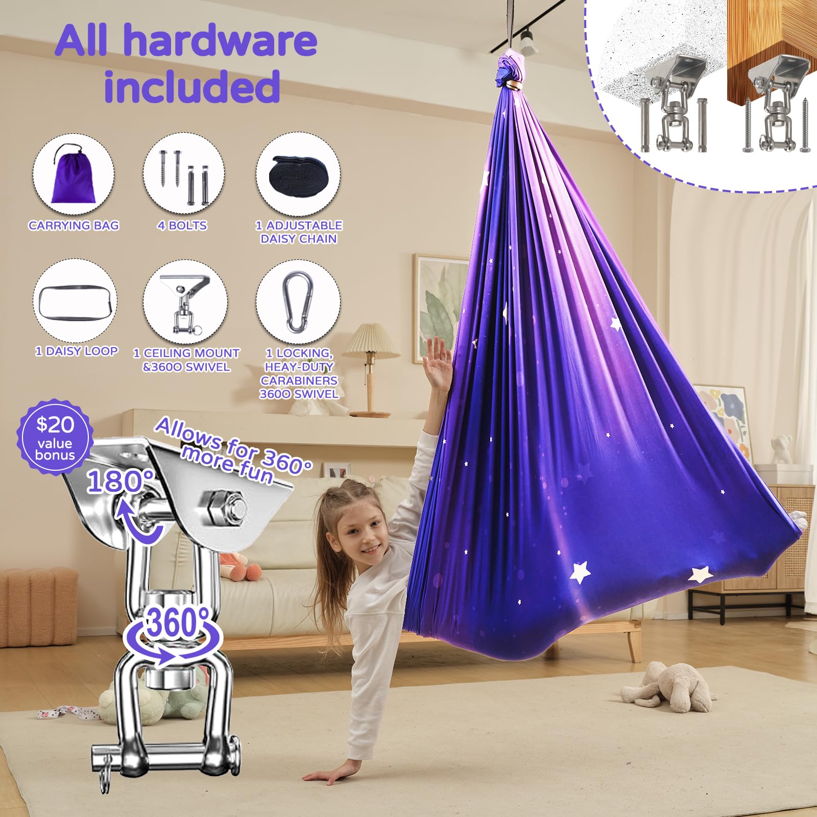 WUBOTIYU adult enjoying the hammock showing 300 lb capacity and comfort