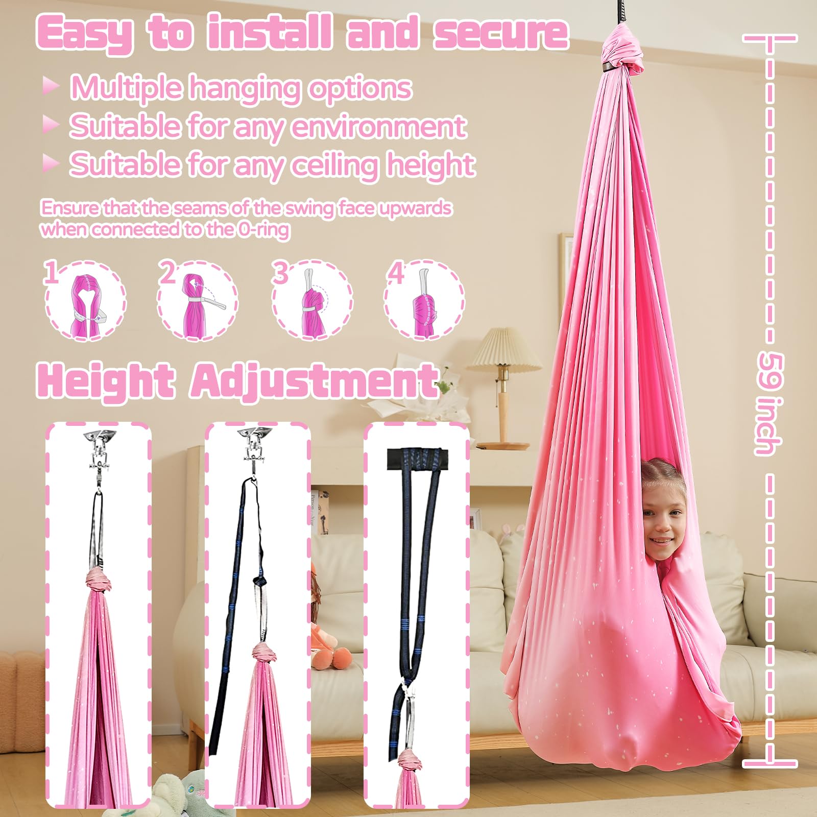 WUBOTIYU backyard lifestyle shot of swing hung from tree showing outdoor play and relaxation