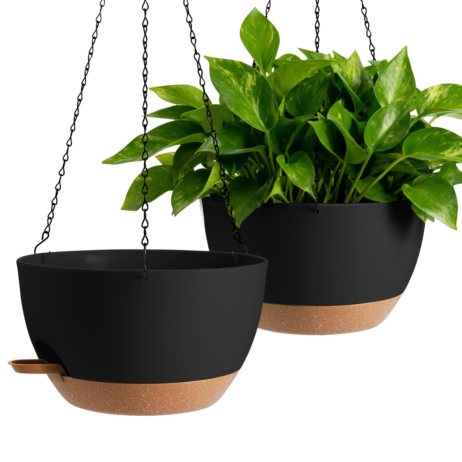 WUCEIAUU front view of hanging planter set showing modern silhouette and curb appeal