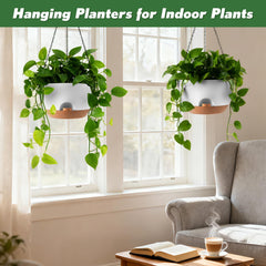 WUCEIAUU hanging planters on a balcony showing weatherproof durability and visual charm