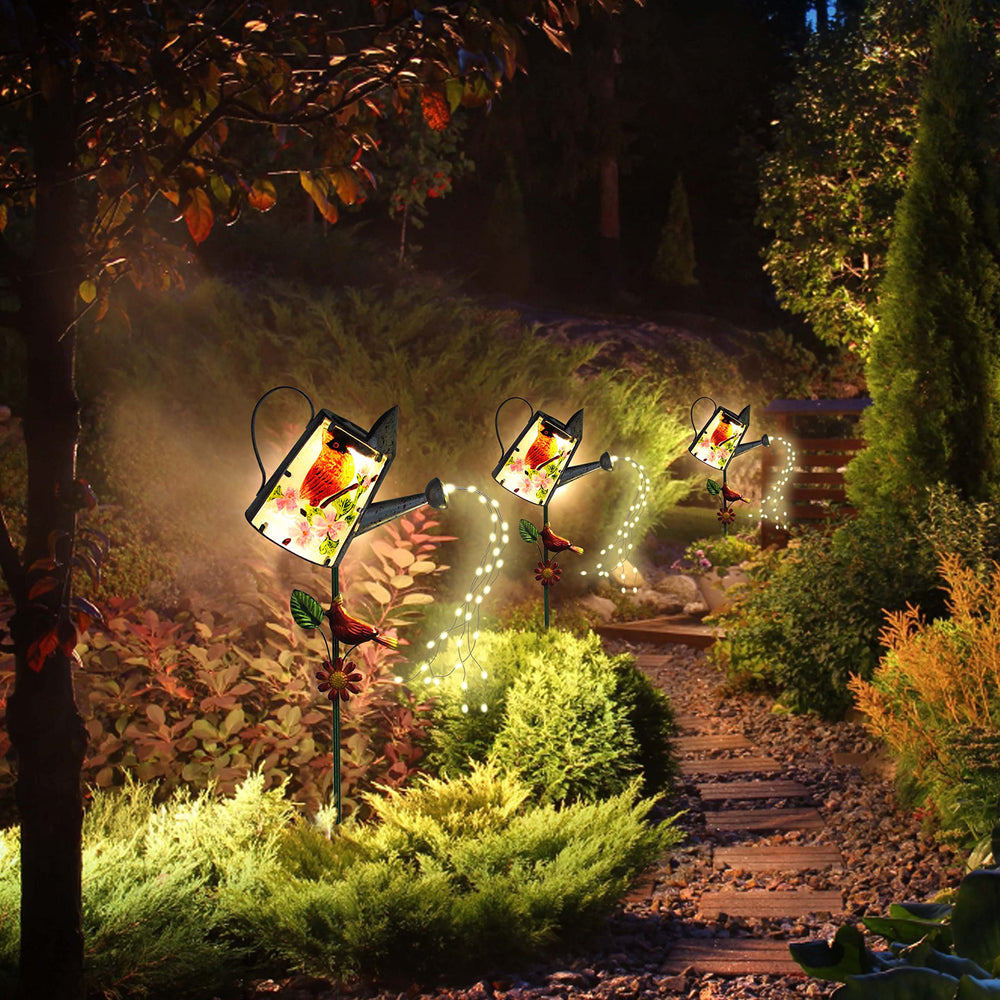 WUFEILY assembled pair in garden showing coordinated pathway or bed lighting