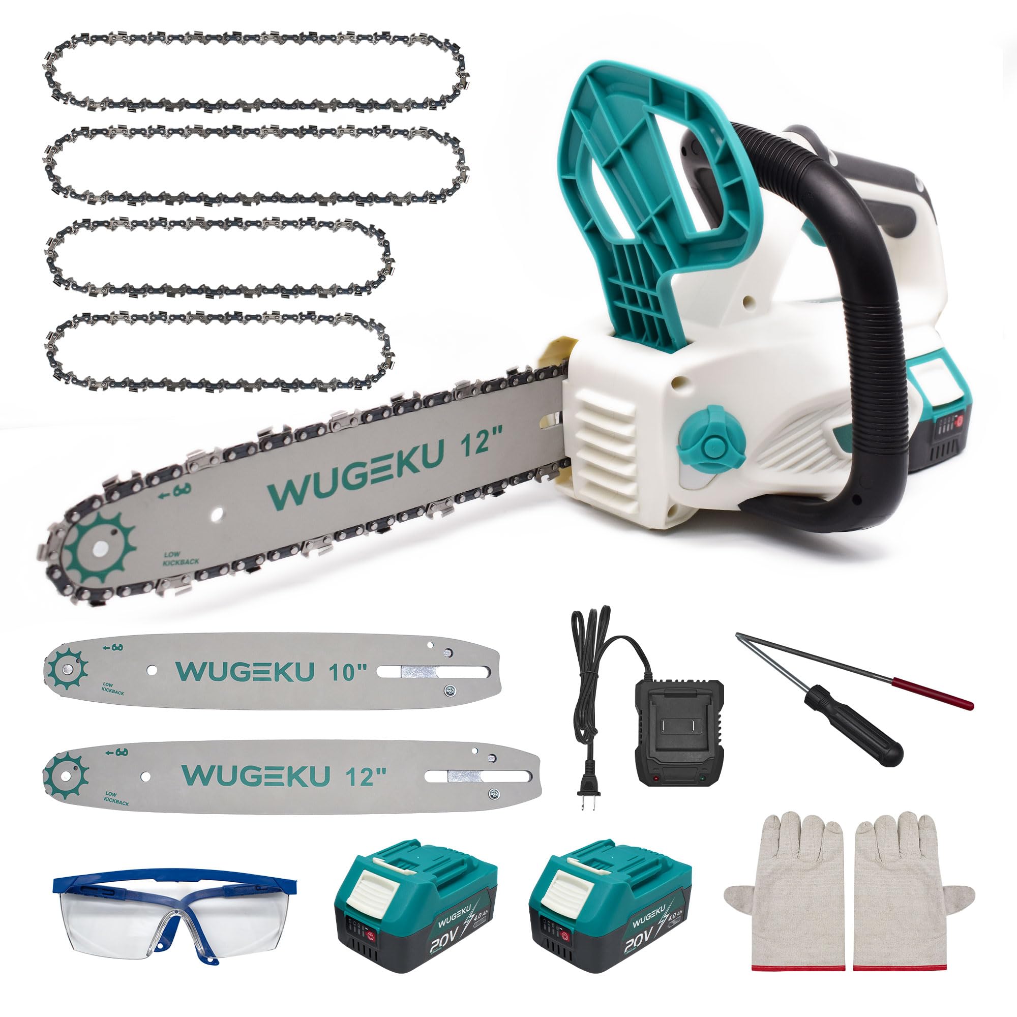 Wugeku front view of full kit showing saw, bars and accessories for ready use