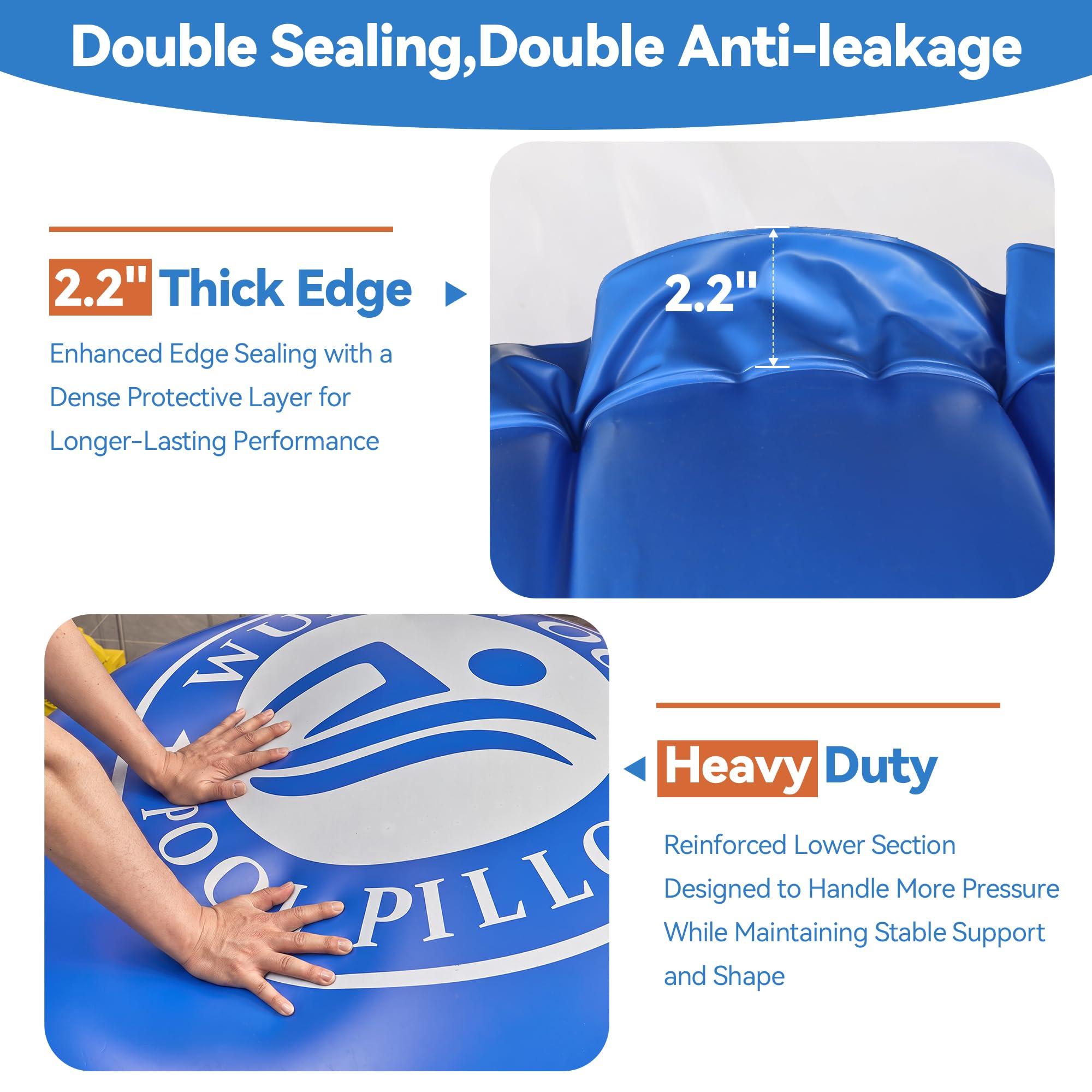 WUHUWOO scale comparison showing pillow next to a 5ft marker, clarifies proper sizing