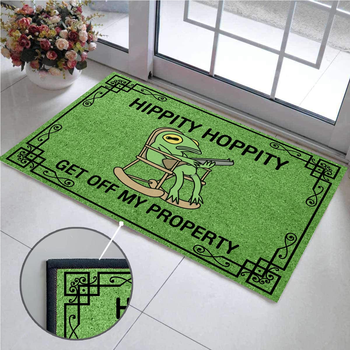 Wulidrom non-slip plastic backing view showing grip for safer entryways