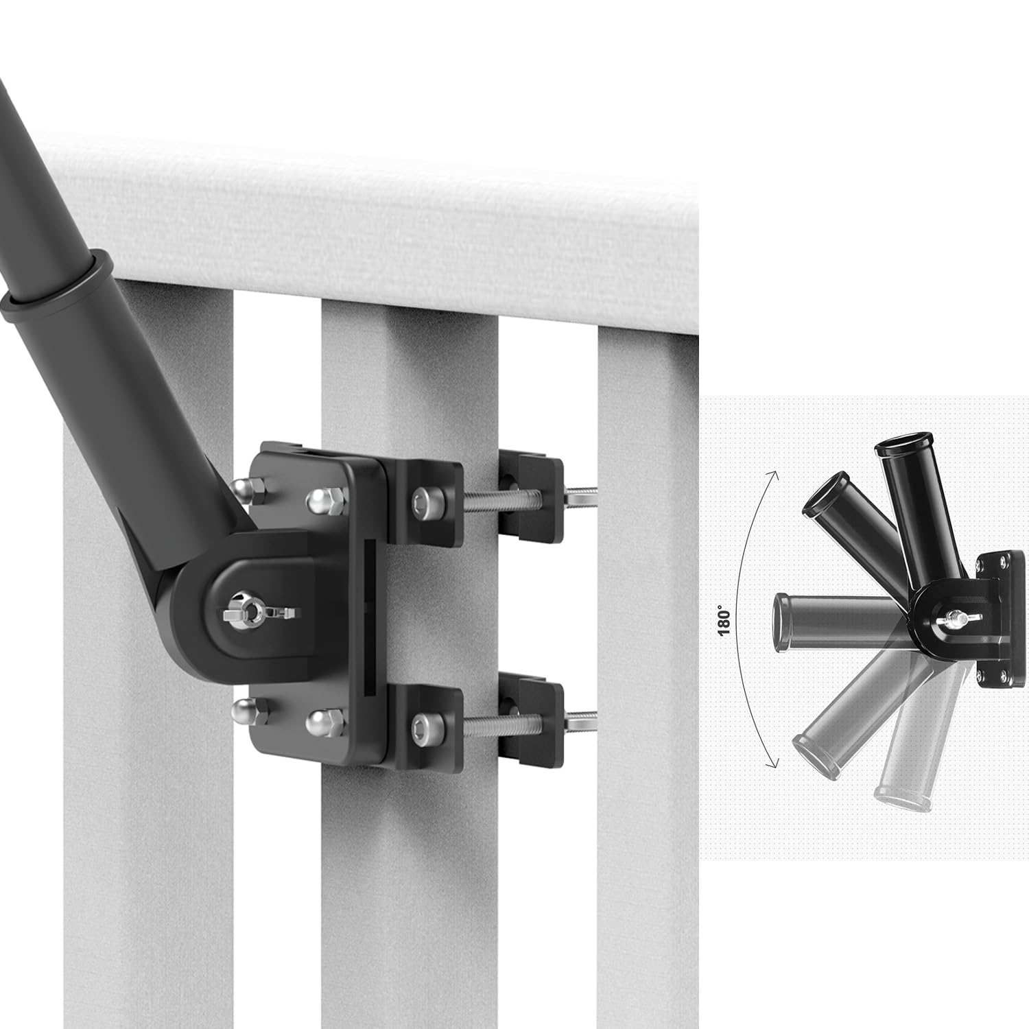 wuutyty mounted on square deck rail strong clamp and protection