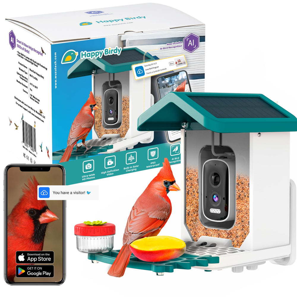 WuzuTech front view showing feeder design and easy mounting benefit