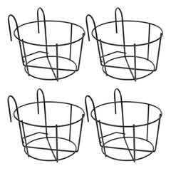 WWahuayuan front view of four metal rail planters shows neat, decorative display