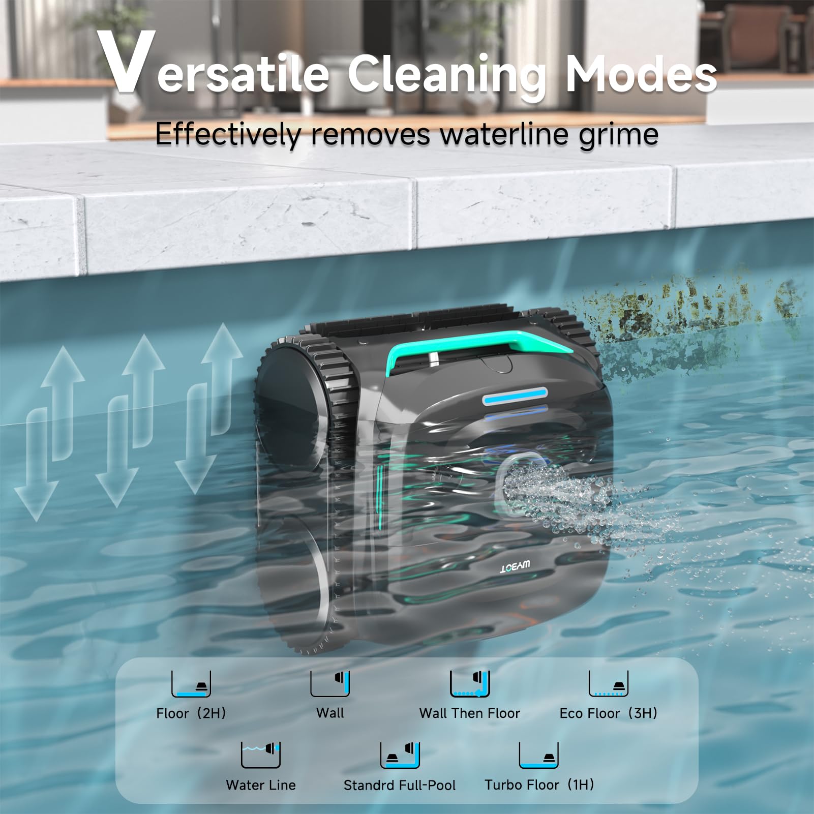 WYBOT C2 app interface on smartphone, allowing easy remote cleaning control