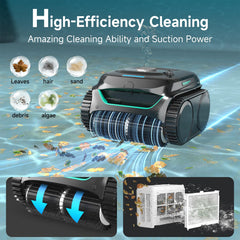 WYBOT C2 dual scrubbing brushes and intake detail, boosting debris removal power