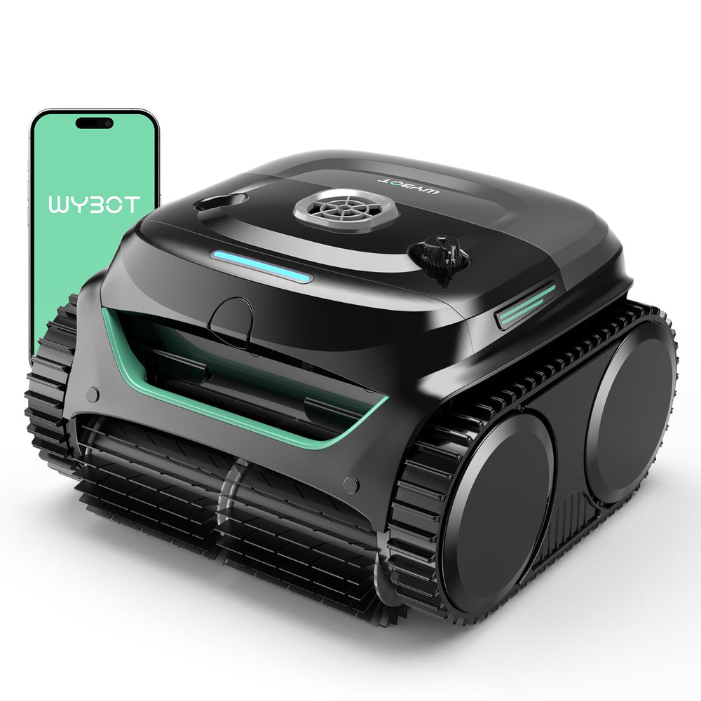 WYBOT C2 front view showing design and sturdy housing, improving cleaning reliability