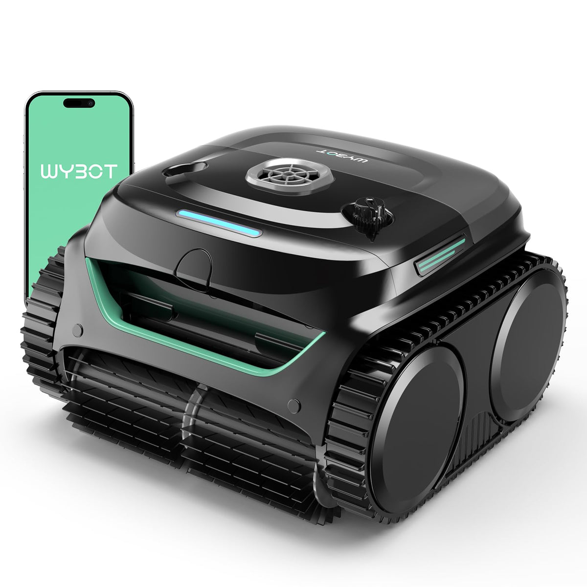 WYBOT C2 front view showing design and sturdy housing, improving cleaning reliability