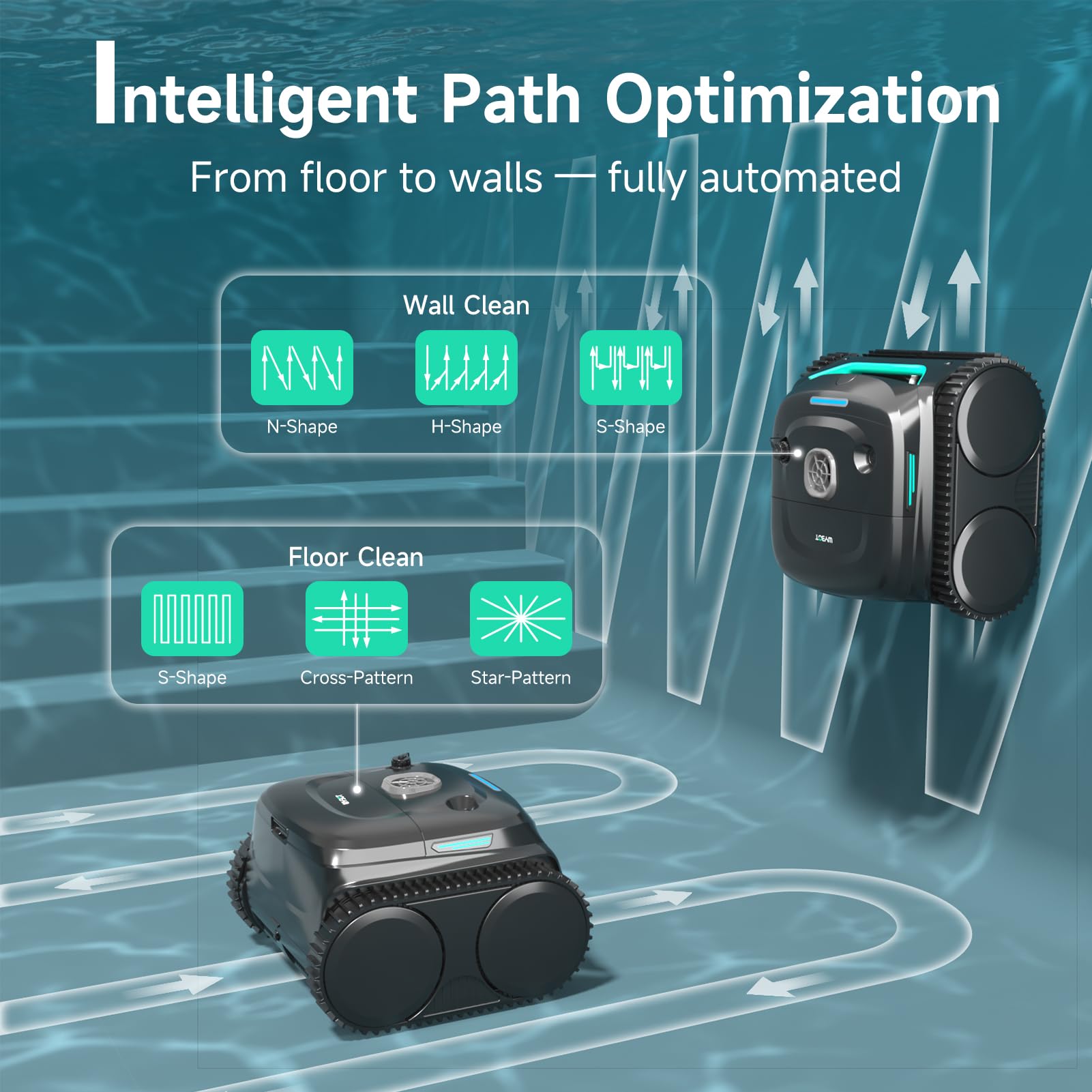 WYBOT C2 next to towel to show scale, helping visualize unit size for storage