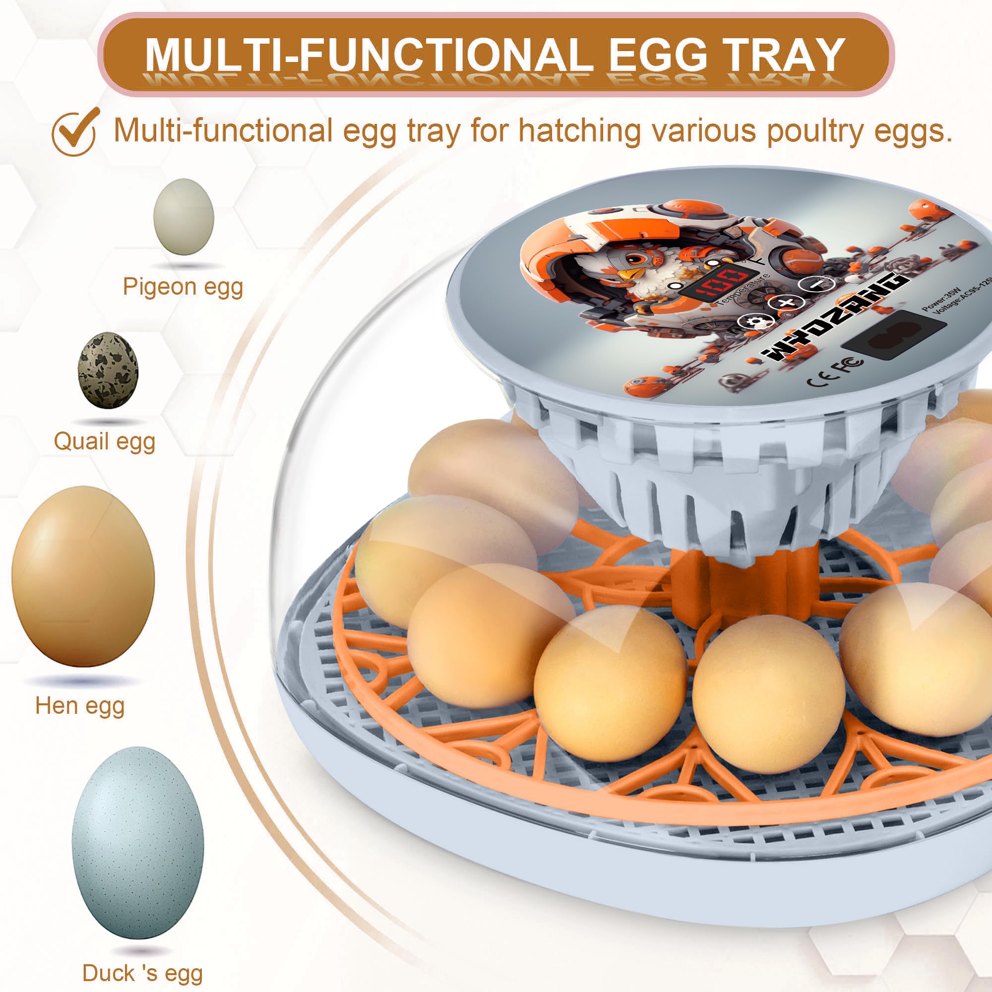 WYD2ANG close-up of automatic egg turner preventing embryo sticking
