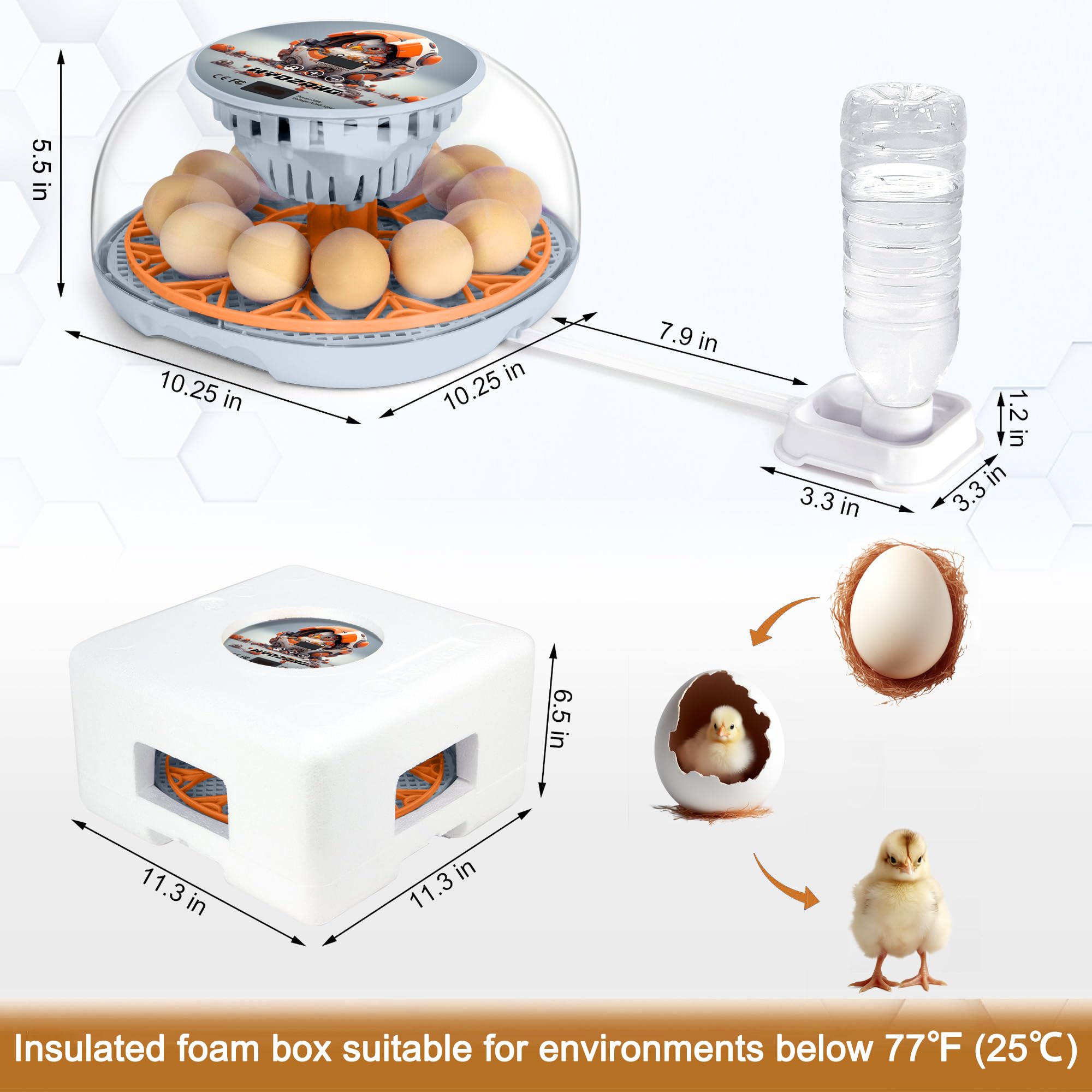 WYD2ANG incubator on tabletop during hatch delivering easy observation
