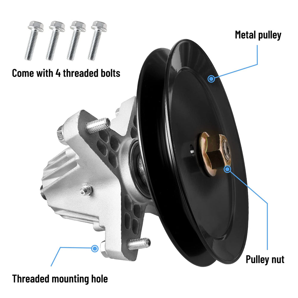 wyevee spindle installed in mower deck demonstrating proper fitment