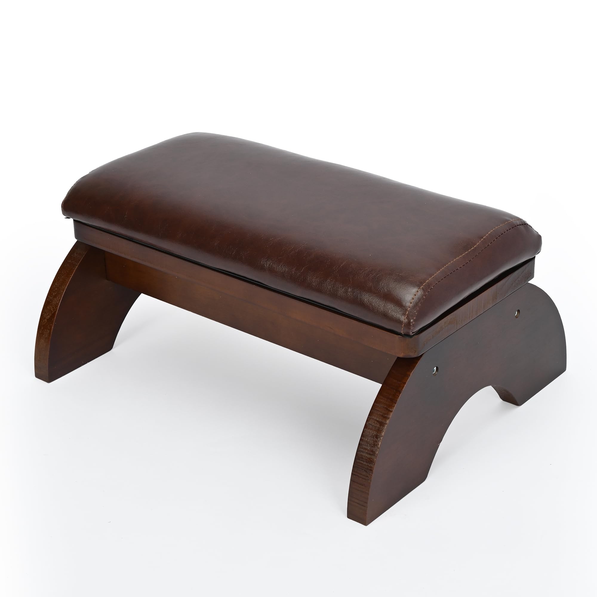 WYJREES front view of wooden kneeler showing sturdy build and stability