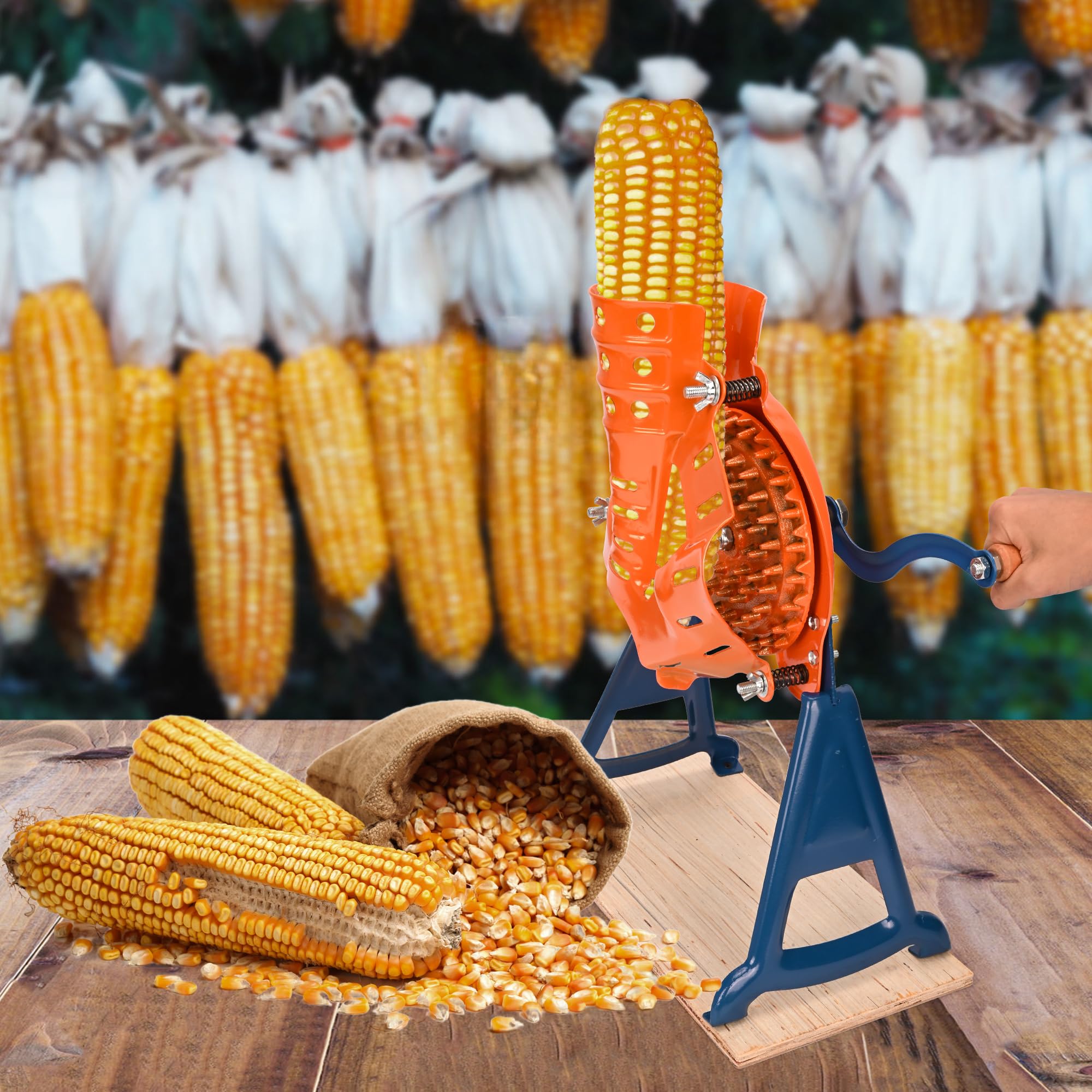 WYJREES in-use scene with person cranking illustrating effortless manual kernel removal