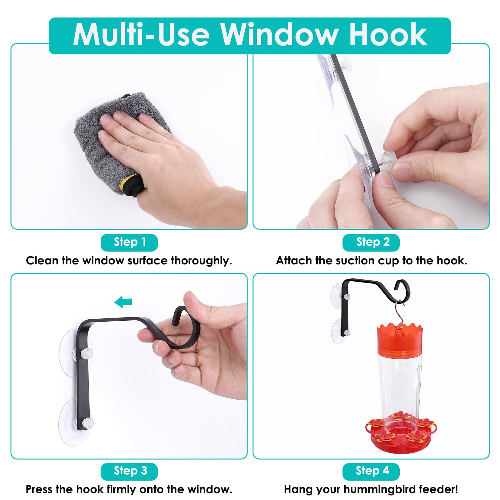 WYLUNBI hook holding a small potted plant showing space-saving display benefit