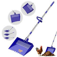 Wysperix front view showing blue 12-inch rake and scoop for fast cleanup