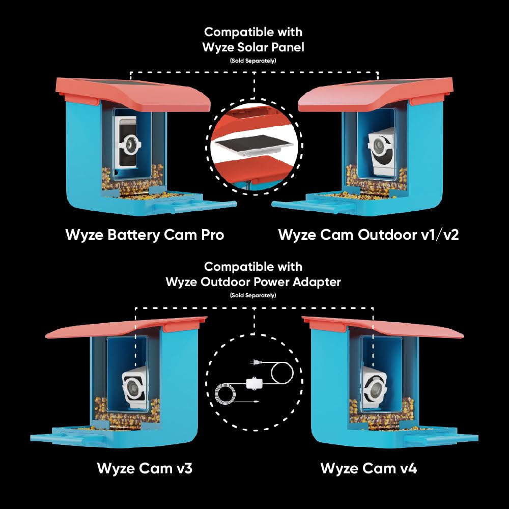 Wyze Lifestyle feeder in backyard setting attracting birds for wildlife observation benefit