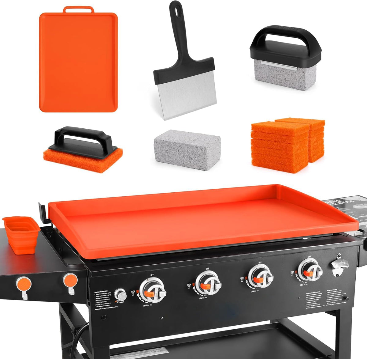 WYZJC front view of full 36-inch griddle kit protecting surface