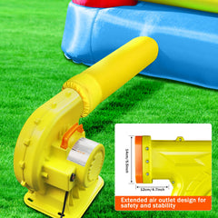 WZIIOT air outlet measurement showing 5.7x5.4 inch connection for inflatables