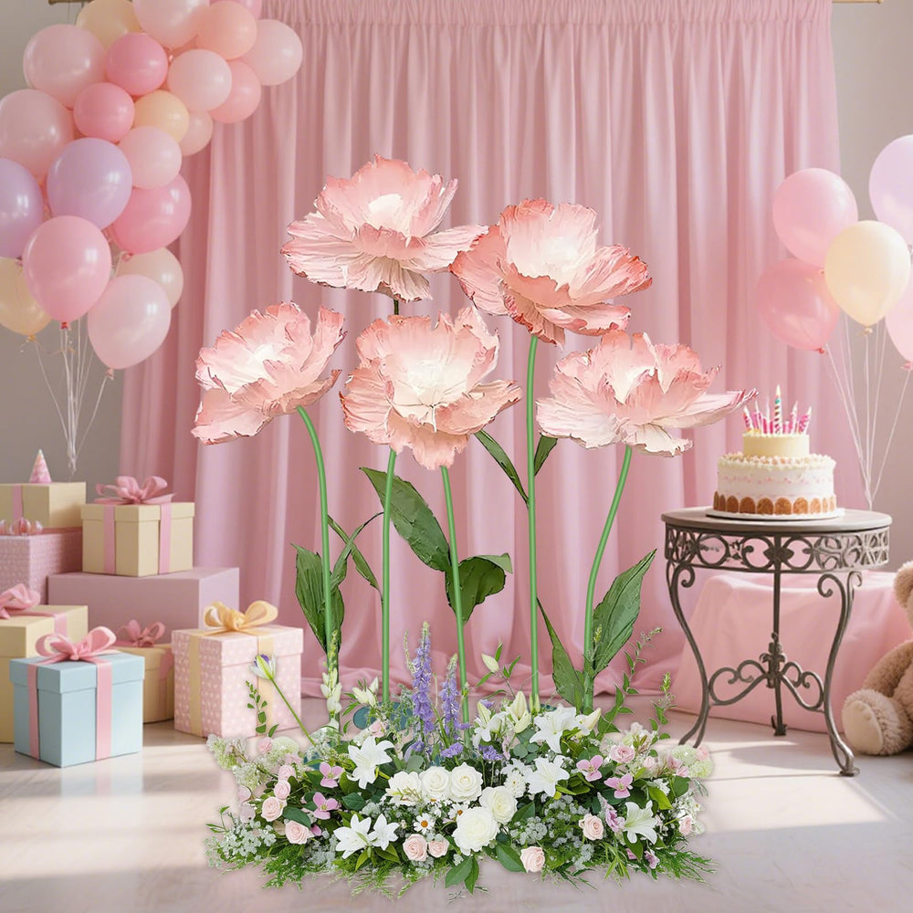 X-Kingsun giant flower display at event showing visual impact and stability
