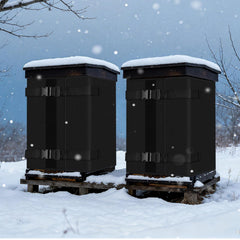 X-Kingsun installed on outdoor hive demonstrating windproof winter protection