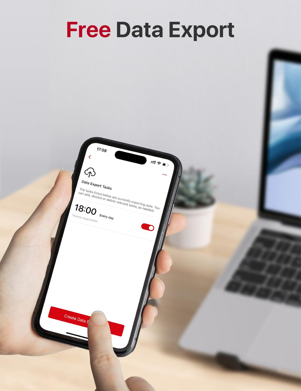 X-Sense app dashboard on phone showing live data and easy remote access benefit
