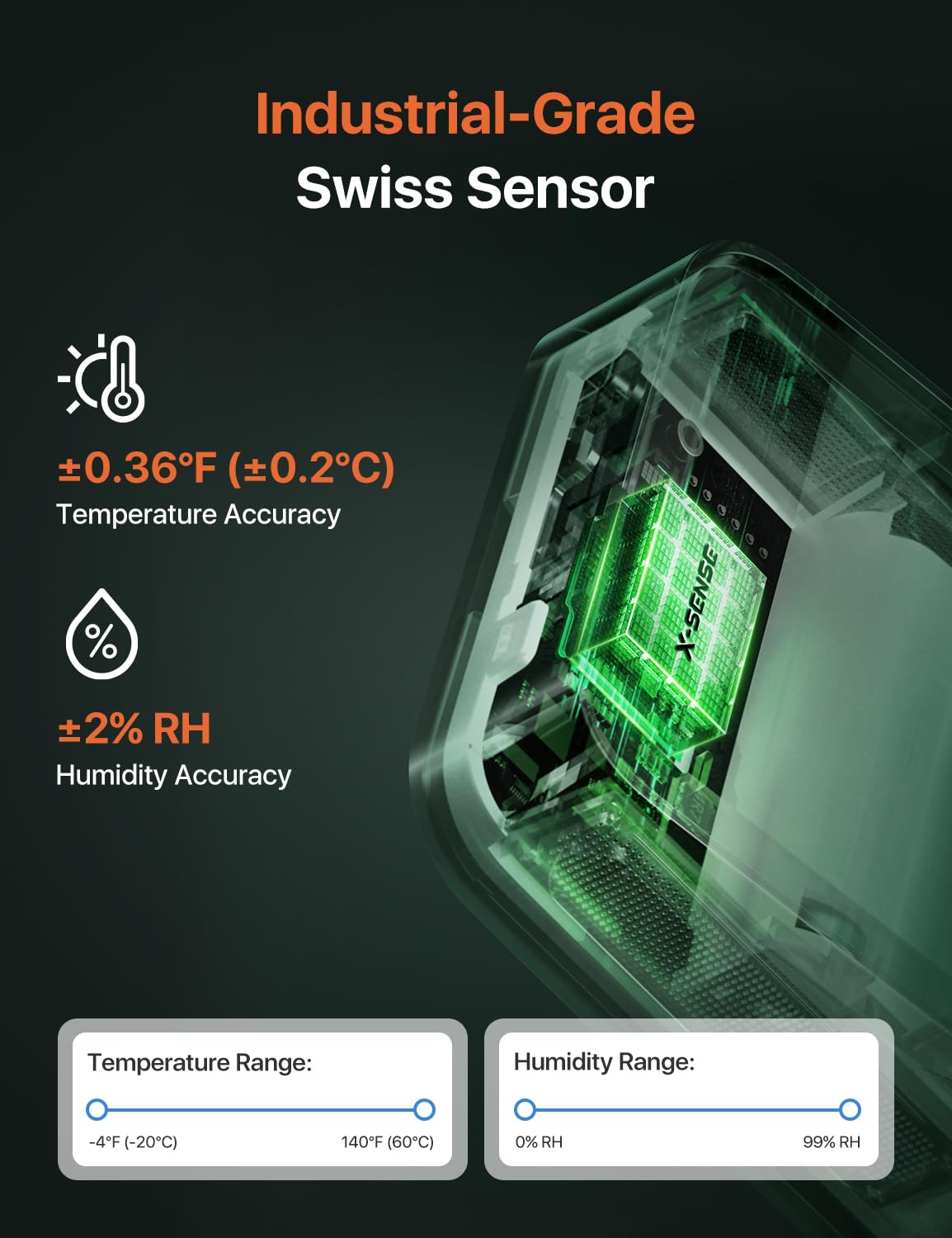 X-Sense sensor placed in a nursery to monitor temperature and protect comfort