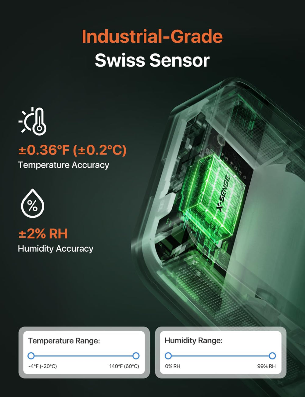 X-Sense sensor placed in a nursery to monitor temperature and protect comfort