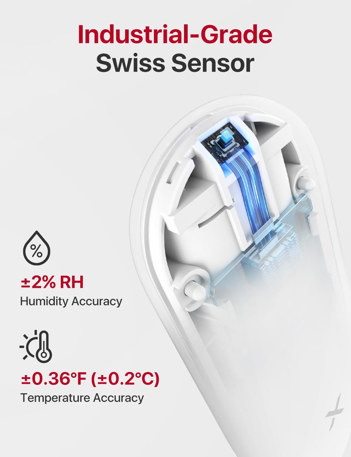 X-Sense sensor placed on vivarium lid showing steady humidity control benefit