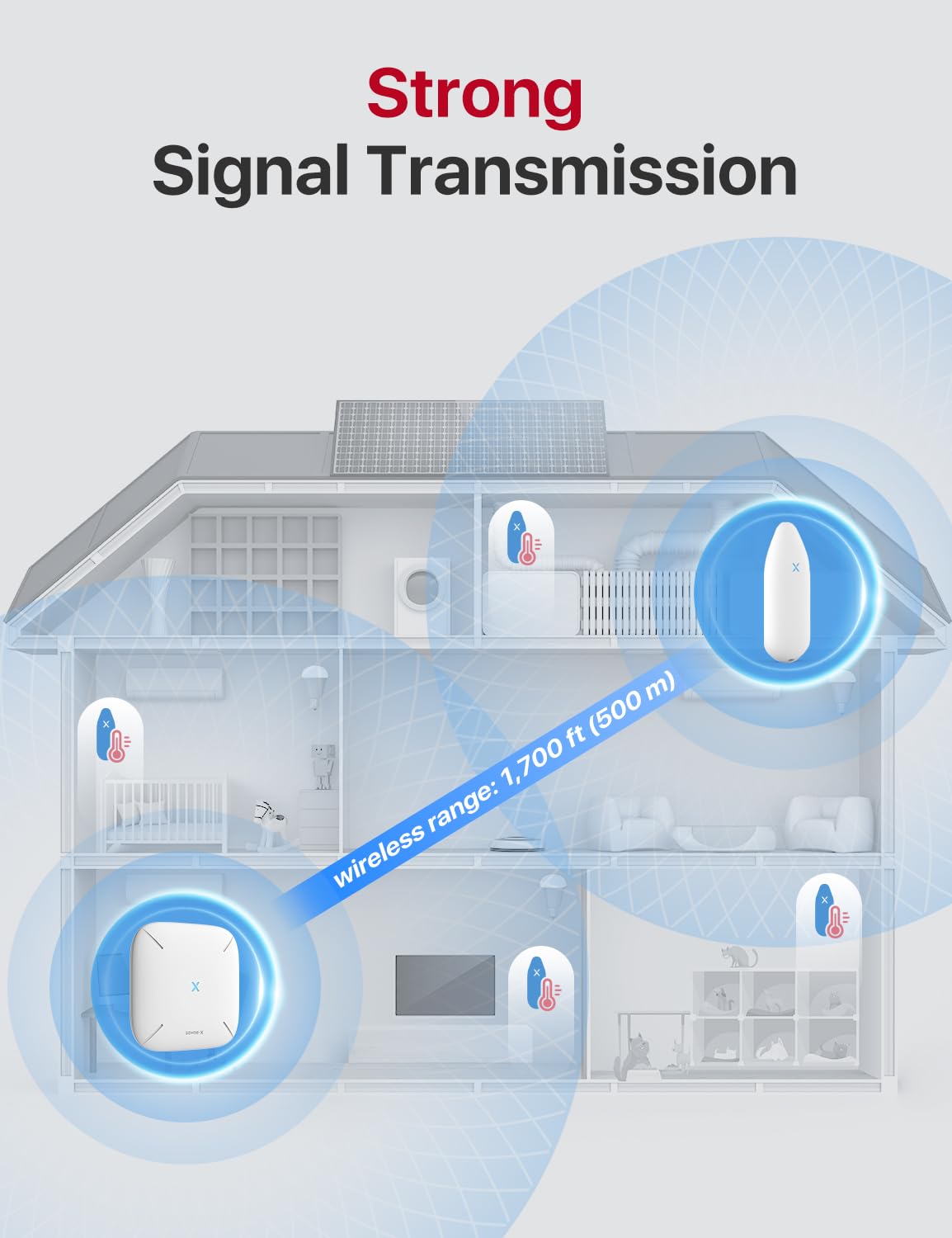 X-Sense sensors inside a wine cabinet showing consistent climate tracking benefit