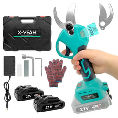 X-YEAH pruning shears front view showing compact body and ergonomic grip for comfort