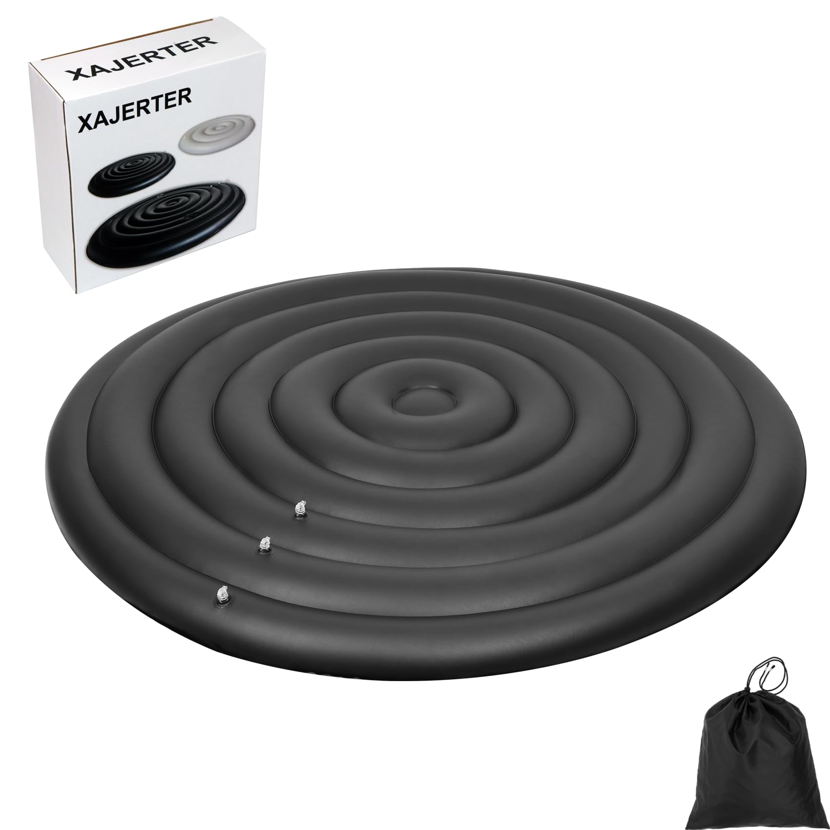Xajerter front view cover on spa showing neat fit and heat retention