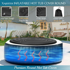 Xajerter cover installed on hot tub in use, keeps water warm