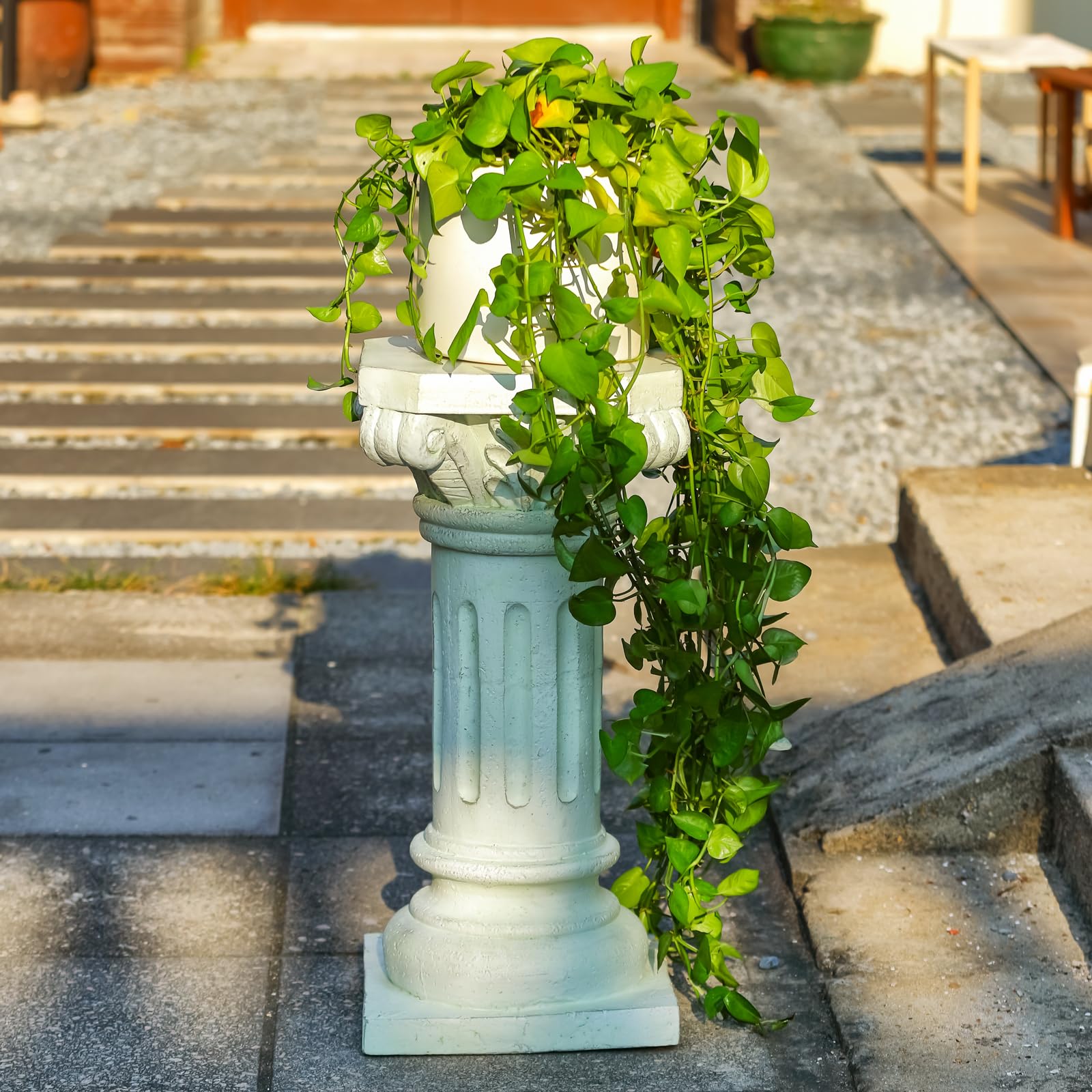 XAONIEN boxed pedestal with dimensions sheet showing weight and size for delivery