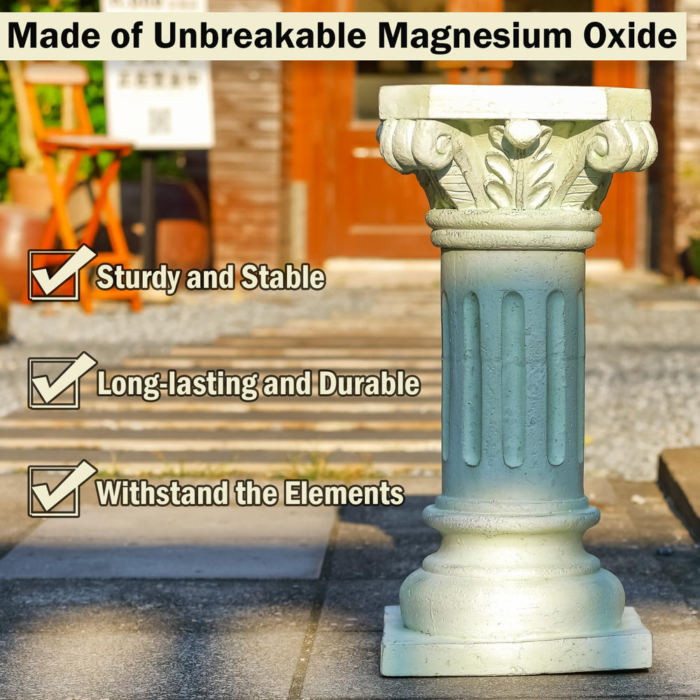 XAONIEN pedestal with statue showing scale and stable presentation benefit