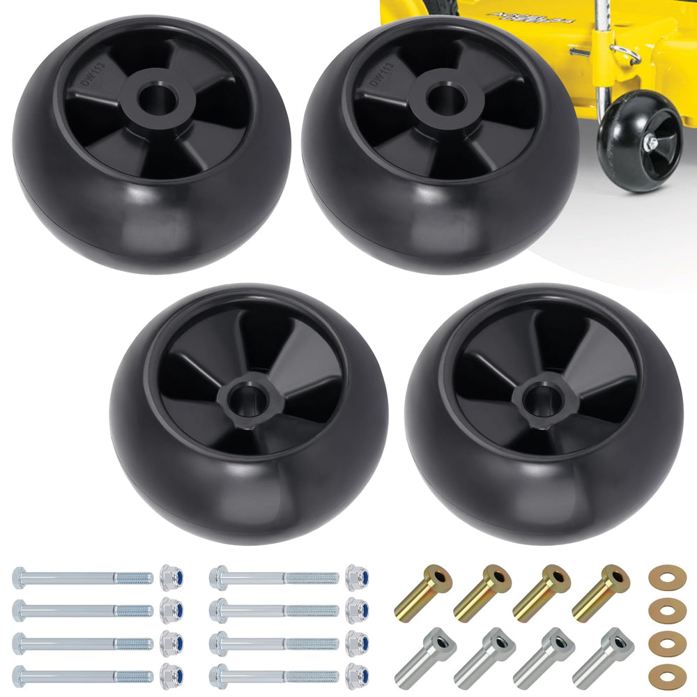 XaXmTee front view of four-pack deck wheels showing full kit benefits