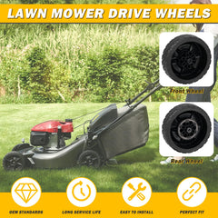 XaXmTee rear wheel detail showing metal gear for reliable drive engagement