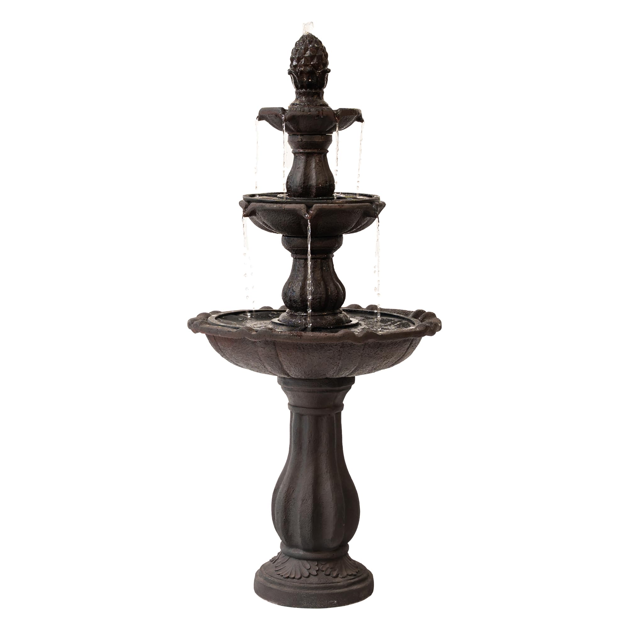 XBrand fountain front view showing three tiers and calming presence