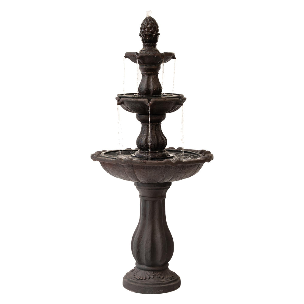 XBrand fountain front view showing three tiers and calming presence