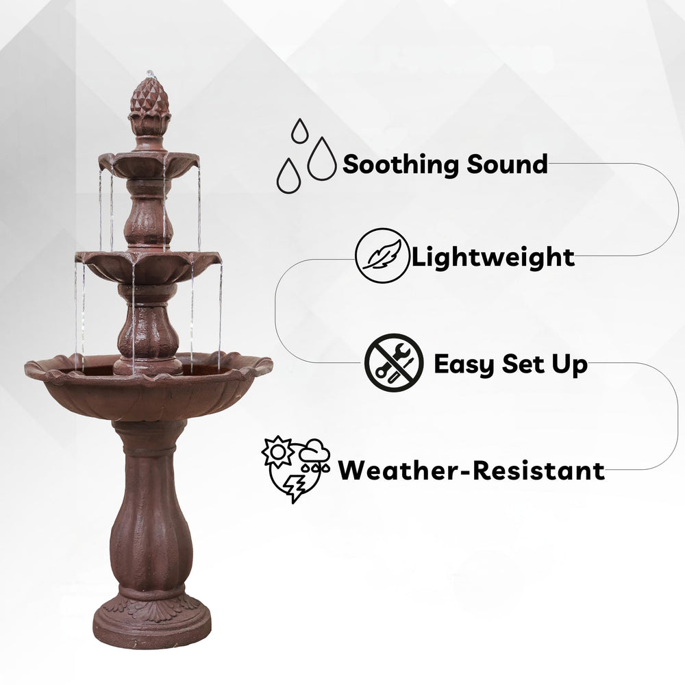 XBrand fountain basin showing cascading flow and quiet circulation