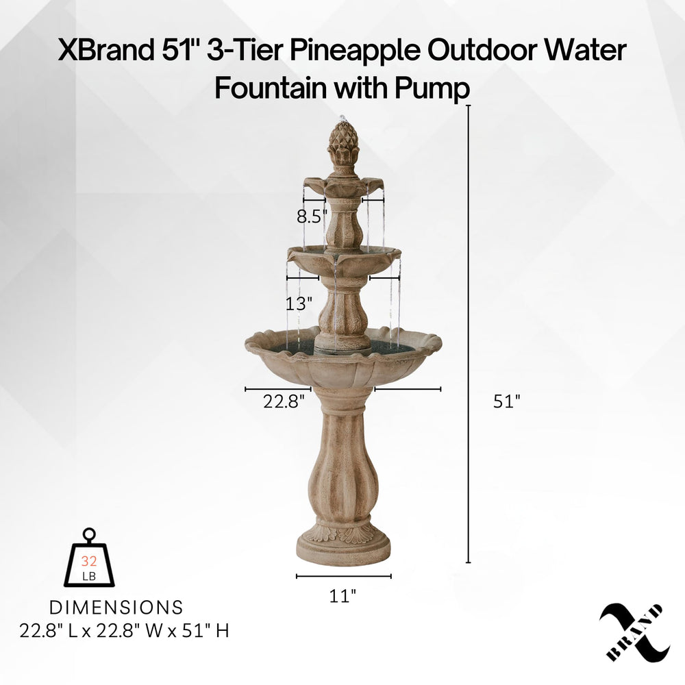 XBrand close-up of top tier detail highlighting water flow and visual appeal