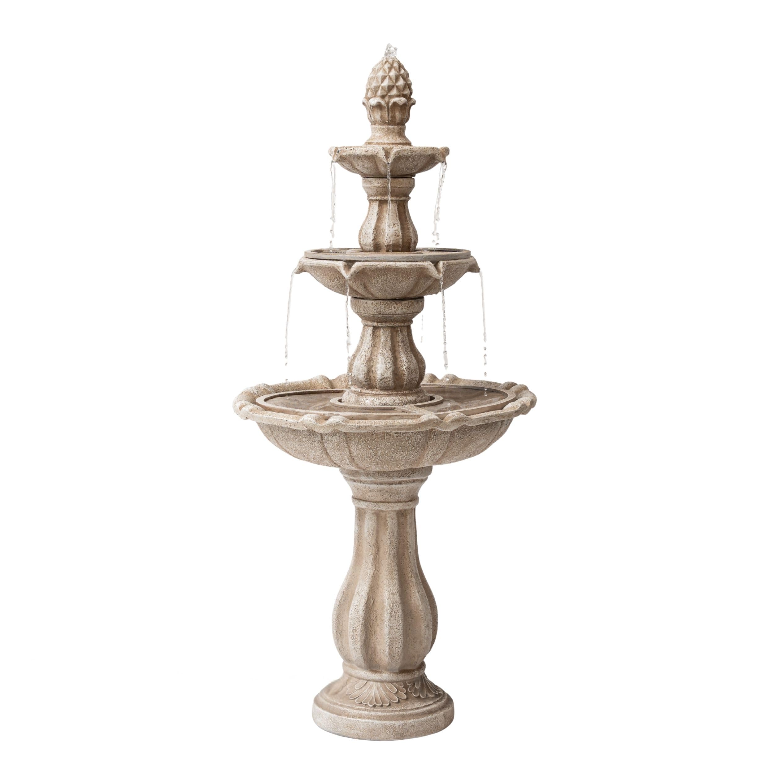 XBrand fountain front view showing elegant tiers and calming flow benefit