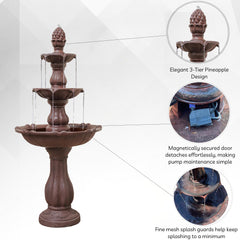 XBrand fountain pump and six-foot cord close-up for easy setup